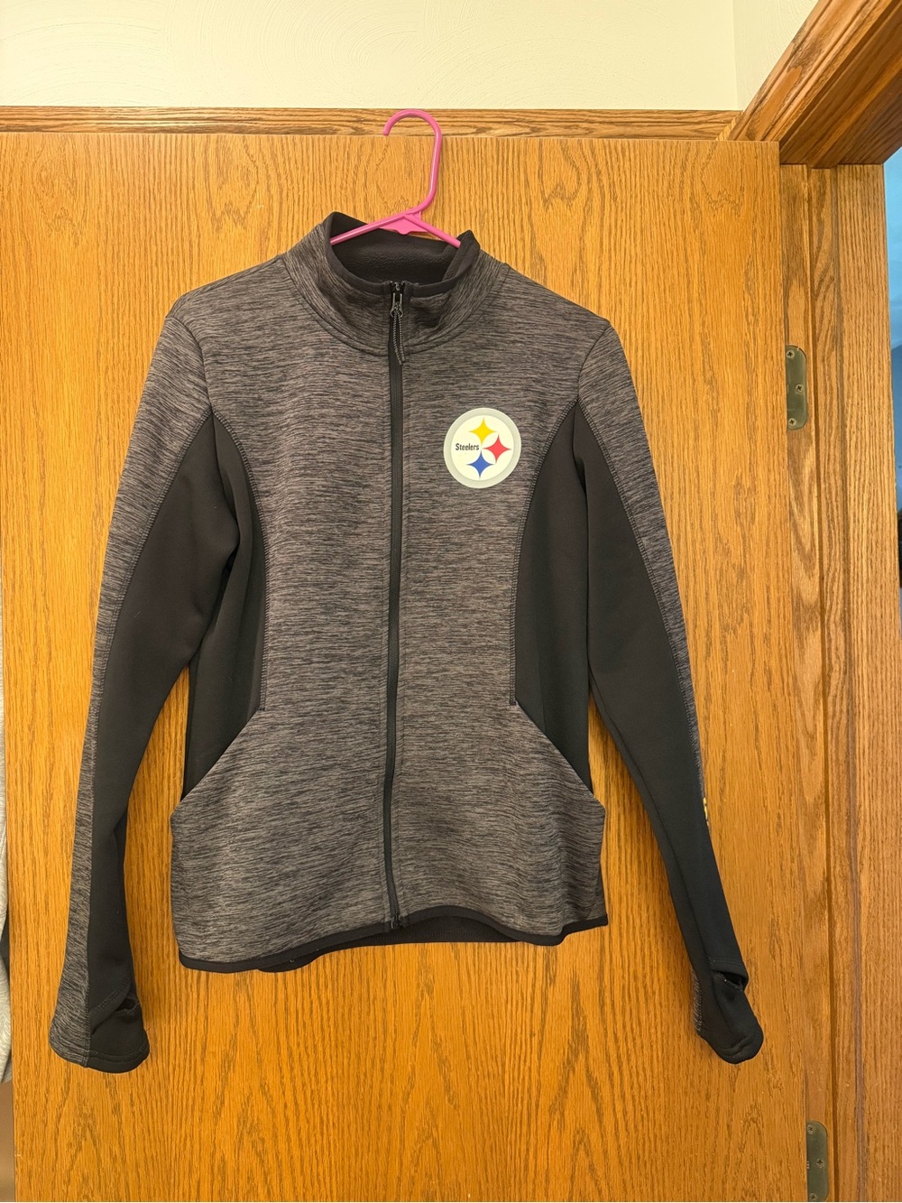 NFL Women's Heather Gray and Black Full-Zip Team Jacket
